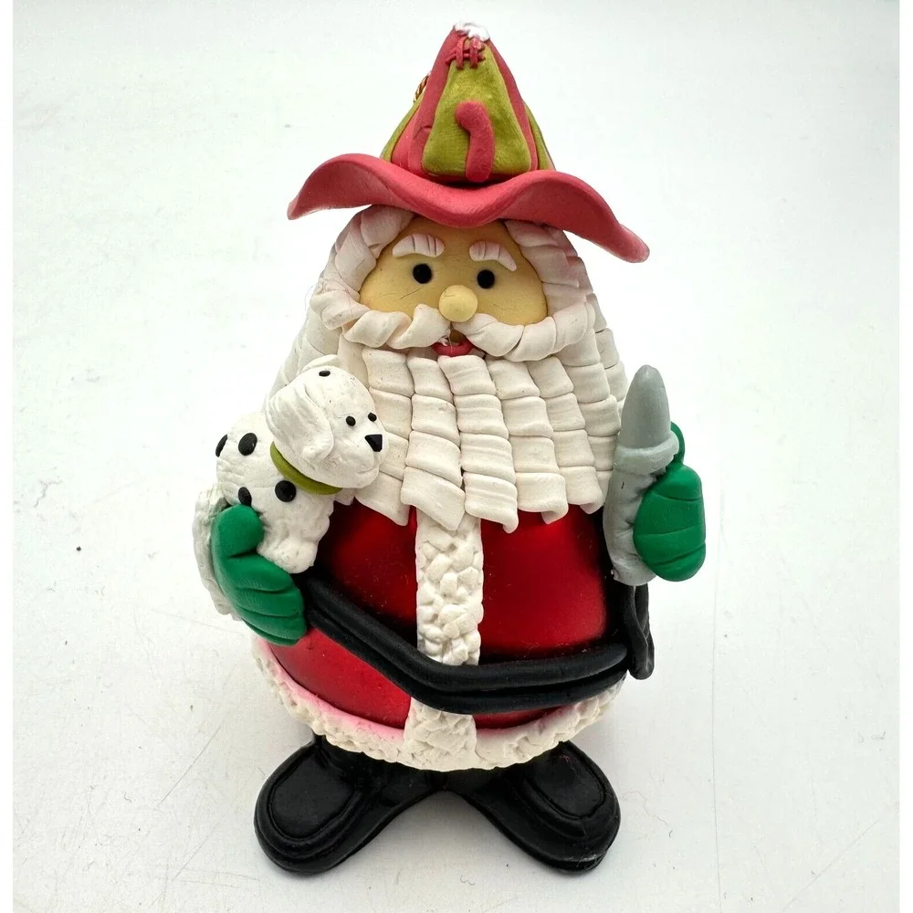 Avon Holiday Christmas Ornament - Occupational Santa Fireman - 1998 Dog
